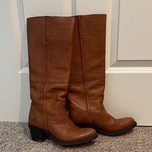 Frye Women's Tall Leather Riding Boots - Cognac Brown